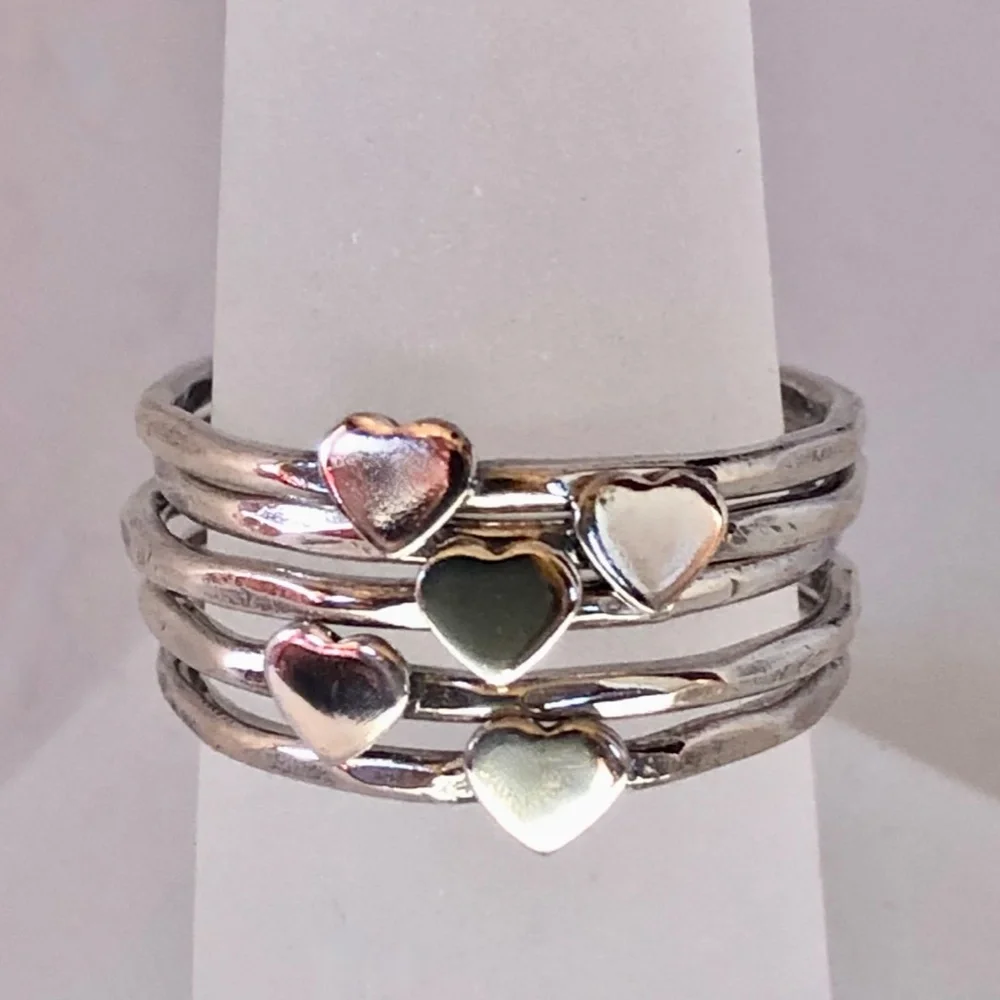 Heart Stacking Rings Set - Picture 3 of 11
